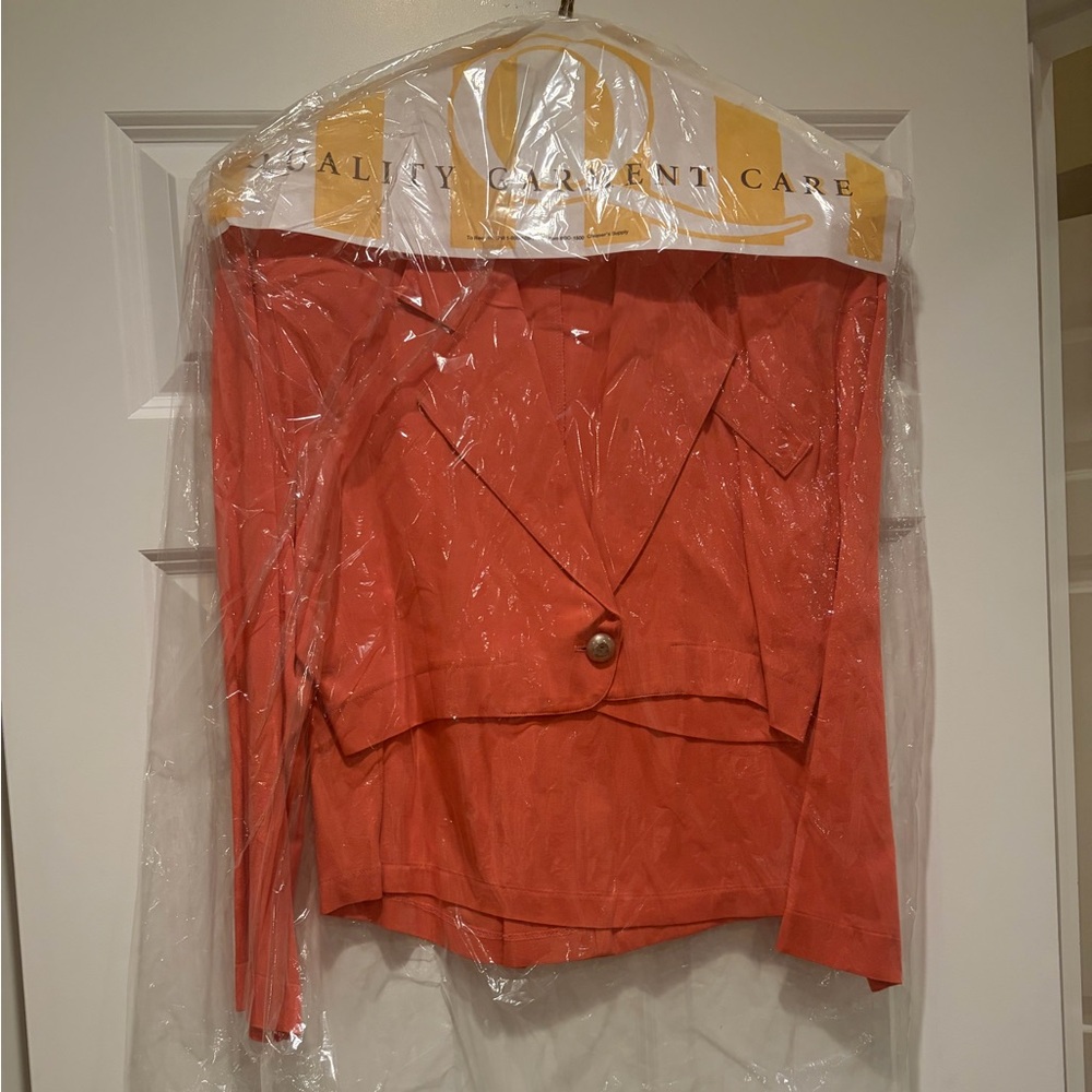 Vintage 80s Coral Skirt Suit